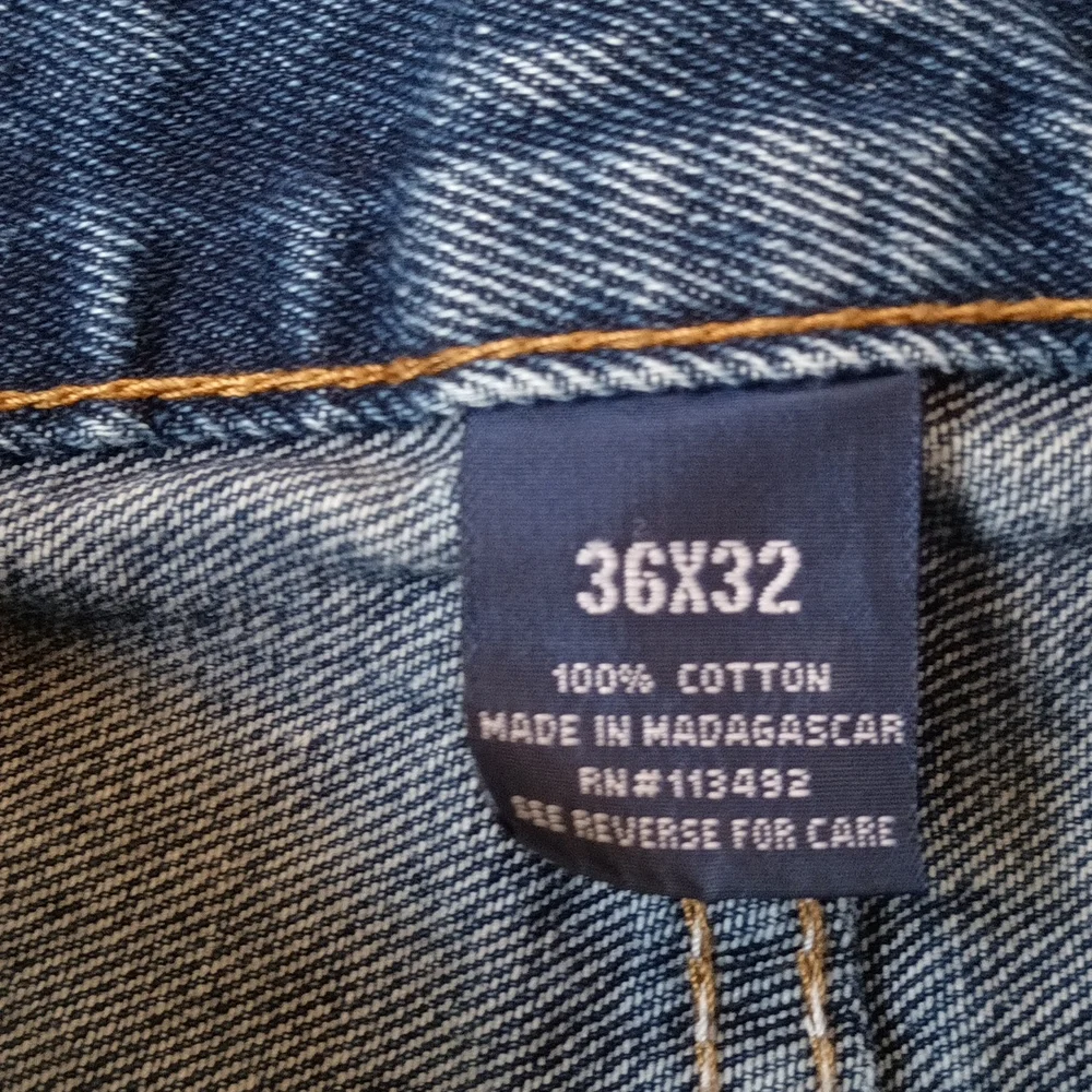 Mens Sz 36X32 Denim blue jeans relaxed classic straight leg jeans 100% cotton - Picture 7 of 8